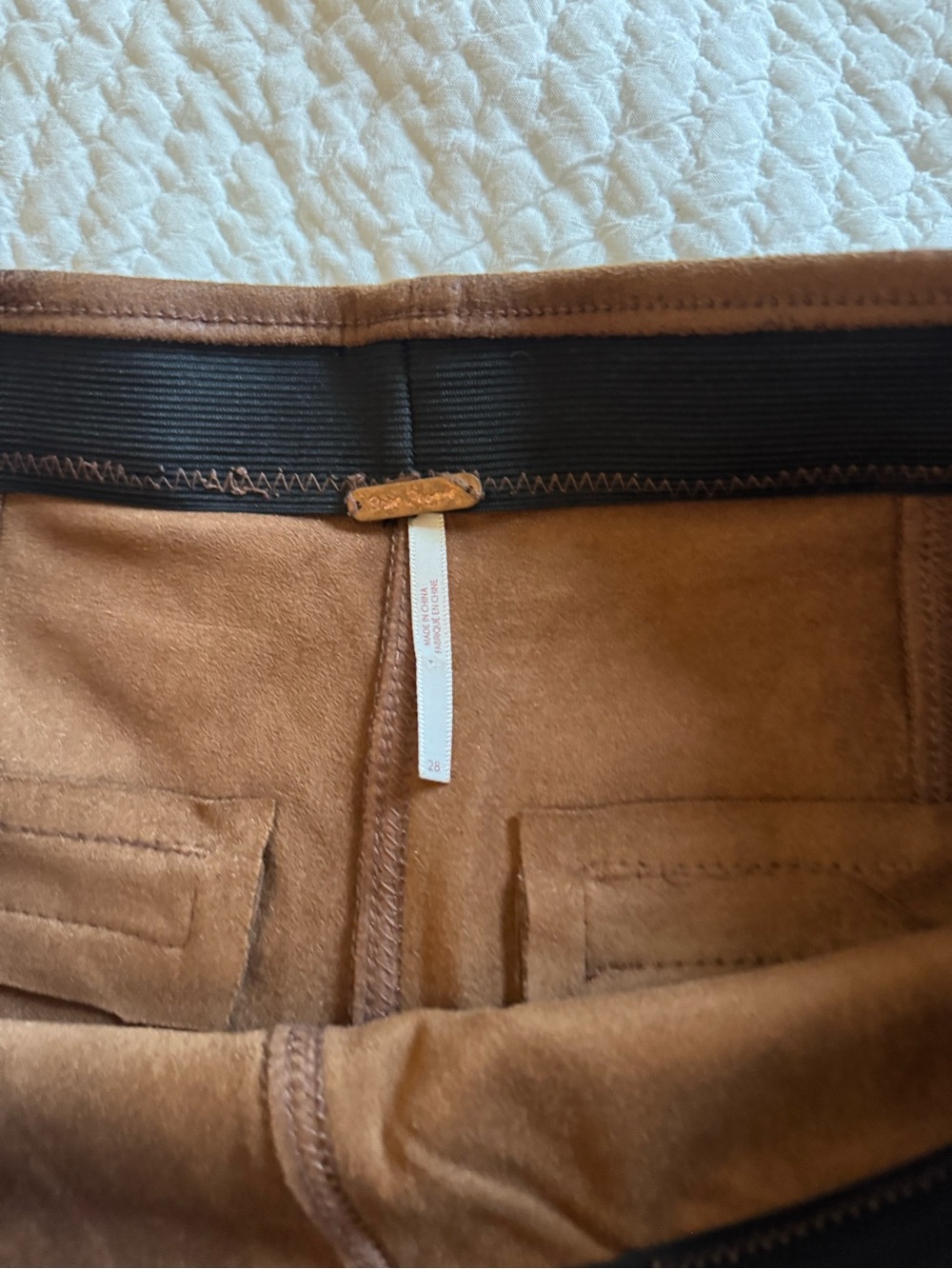 Women’s Brown Faux Leather Pants - Picture 2 of 3